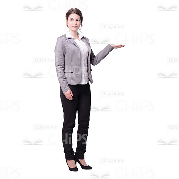 Handsome Woman Holding Presentation Cutout Photo-0