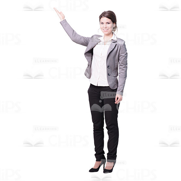 Businesswoman Presenting Smth. With Her Right Hand Cutout-0