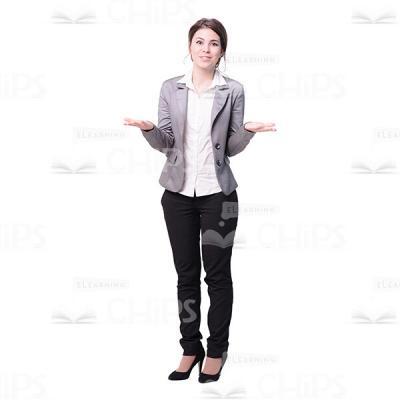Cheerful Business Lady Holding Presentation Cutout Image-0