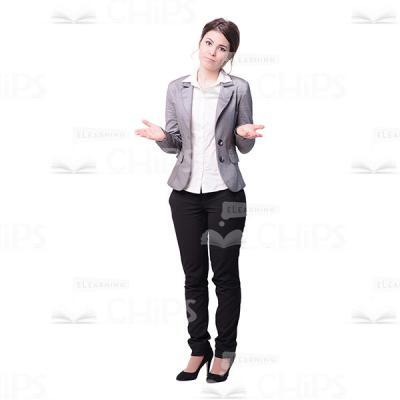 Pretty Cutout Businesswoman Throwing Hands Up-0