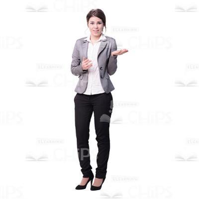 Businesswoman Pointing With Both Hands Cutout-0