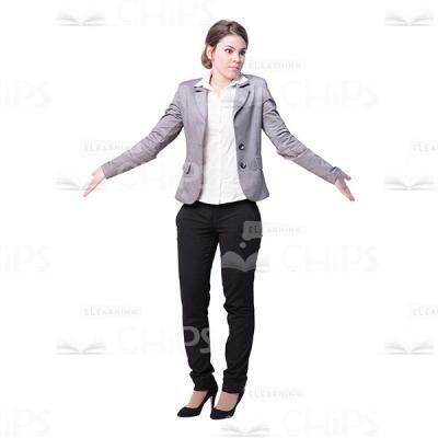 Perplexed Woman Throwing Hands To Sides Cutout Picture-0