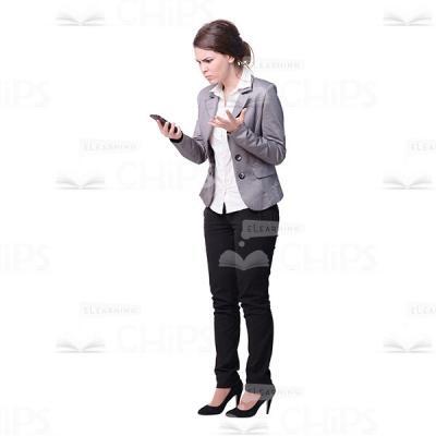 Discontented Girl Holding Mobile Phone Cutout Image-0
