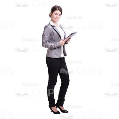 Pleased Woman With Laptop Cutout Picture-0