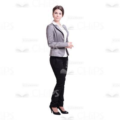 Confident Business Lady In Half-Turn Cutout Picture -0