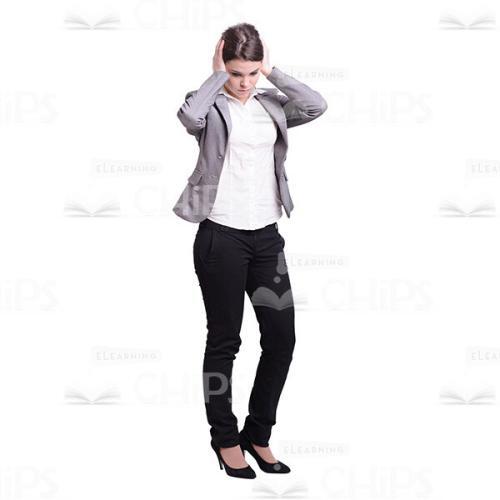 Tired Businesswoman Covering Ears Cutout Picture-0