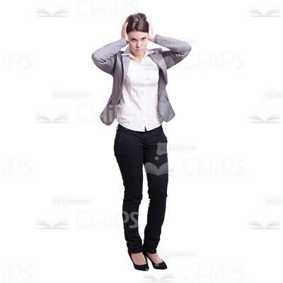 Cutout Photo Of Businesswoman Covering Ears-0
