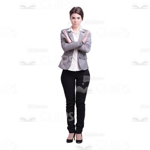 Cutout Photo Of Businesswoman Crosses Arms-0