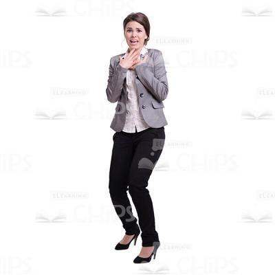 Scared Woman Closes Hands On Chest Cutout Image-0