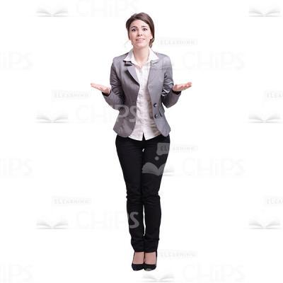 Emotional Business Woman Asking For Something Cutout-0