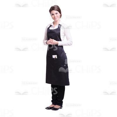 Smiling Waitress Locked Hands Cutout Picture-0