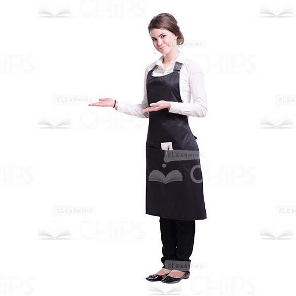 Friendly Waitress Inviting Gesture Cutout Picture-0