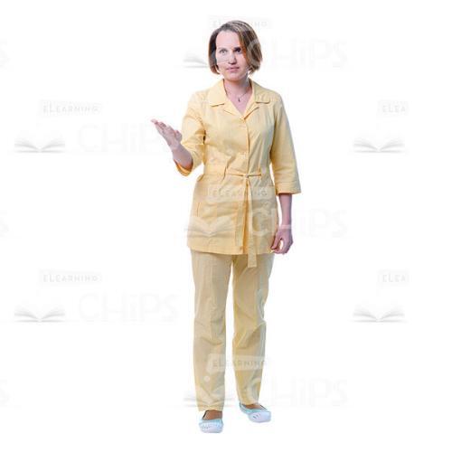 Female Doctor Pointing With Right Hand Cutout Photo-0