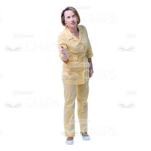 Female Health Professional Pointing With Right Hand Cutout Image-0