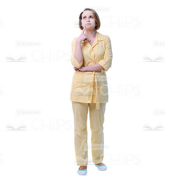 Pensive Female Doctor Thinking Cutout Image-0 Pensive Female Doctor Thinking Cutout Image-0