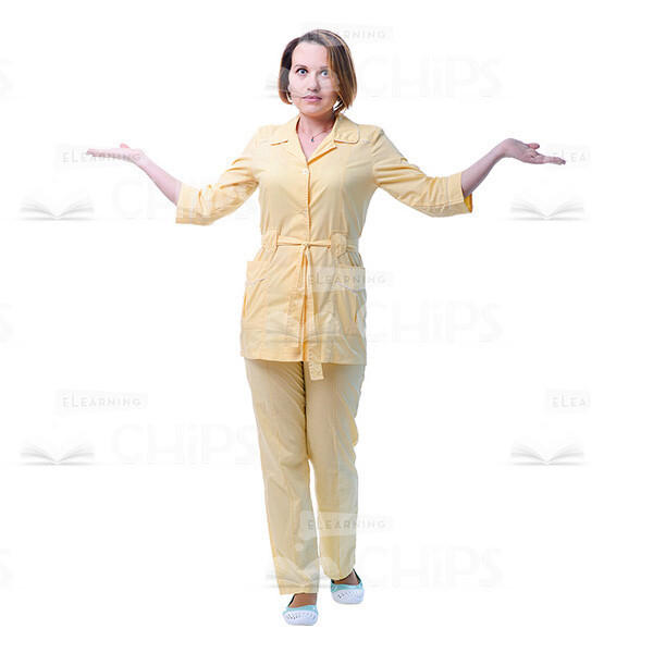 Cutout Image Of Pretty Health Professional Showing Scales Gesture-0 Cutout Image Of Pretty Health Professional Showing Scales Gesture-0
