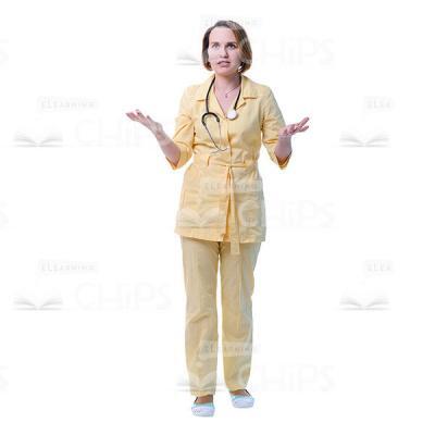 Female Health Professional Explaining And Gesticulating Cutout Photo-0