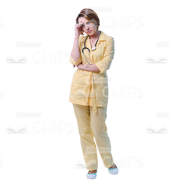 Pensive Female Doctor Thinking Cutout Photo-0