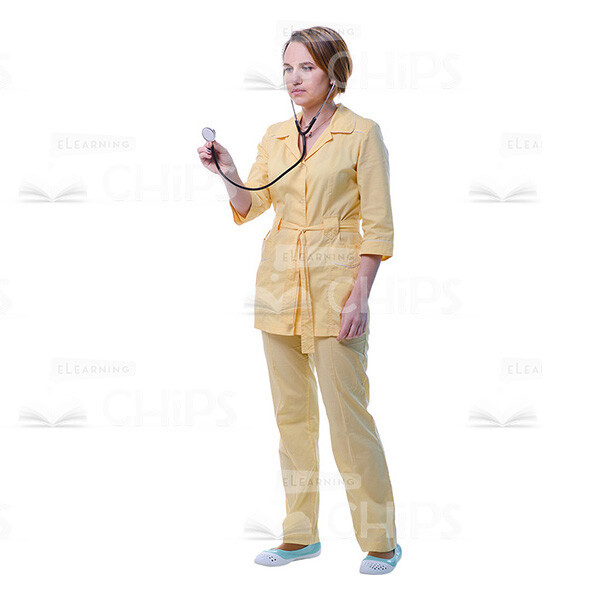 Half-Turned Physician Using Stethoscope Cutout Picture-0