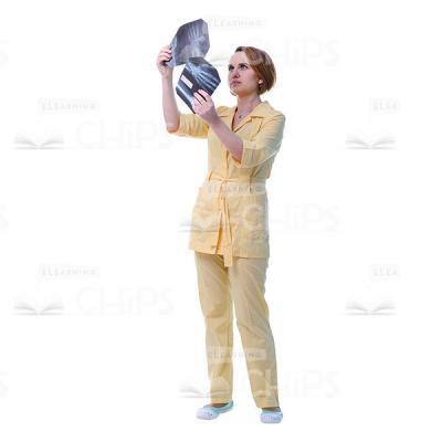 Female Physician Holding X-Ray Film Cutout Picture-0