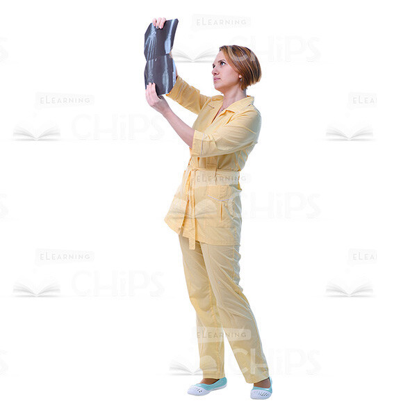 Cutout Picture Of Female Physician Holding Radiography-0