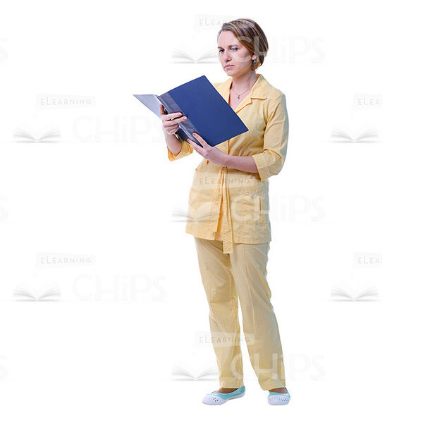 Female Therapist Holding Blue Folder Cutout Photo-0