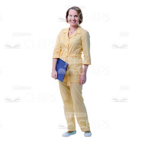 Smiling Therapist With Folder Cut Out Photo-0