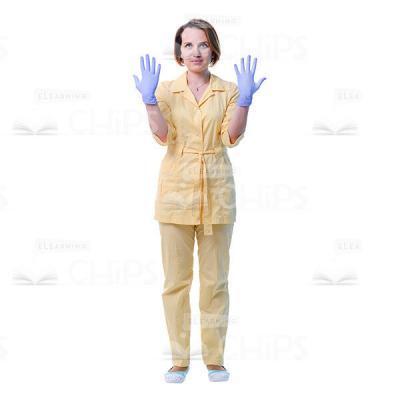 Friendly Doctor Wearing Sterile Gloves Cutout Image-0