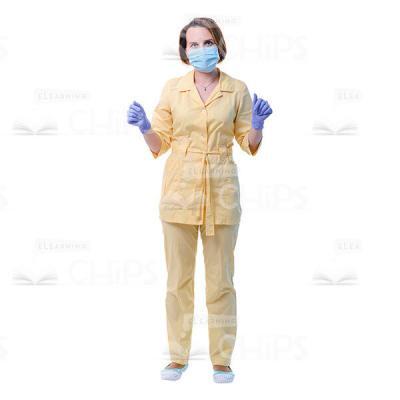 Female Surgeon Wearing Medical Gloves And Mask Cutout Photo-0