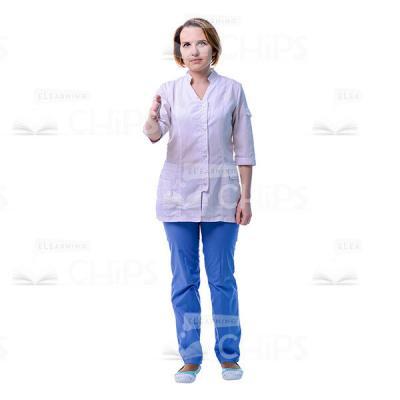 Pretty General Practitioner Greeting Gesture Cutout Photo-0
