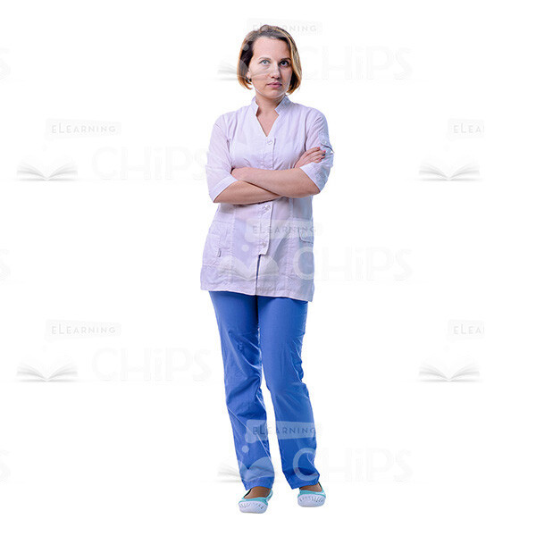 Serious Female Doctor Crossed Arms Cutout Photo-0