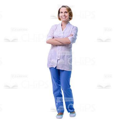 Confident Female Physician Smiles Cutout Photo-0