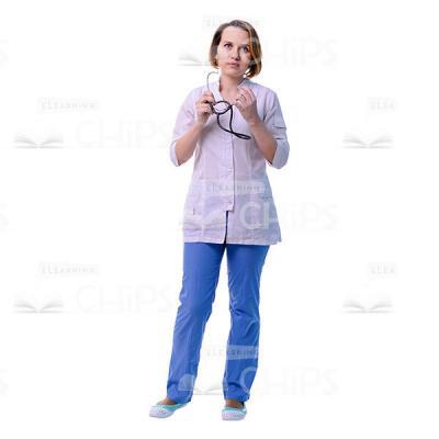 Pretty Doctor Holding Stethoscope Cutout Image-0