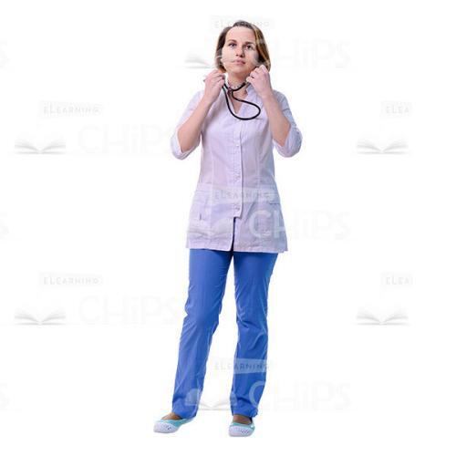 Cutout Image Of Calm Doctor Wearing Stethoscope-0