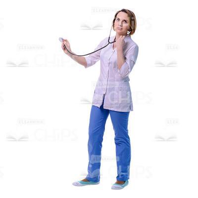 Handsome Therapist Using Stethoscope Cut Out Image-0