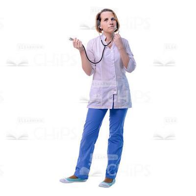 Puzzled Doctor With Stethoscope Cutout Picture-0