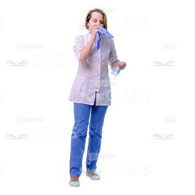 Handsome Physician Inflates Sterile Gloves Cutout Picture-0