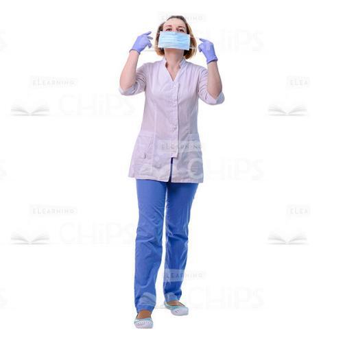 Cutout Picture Of Attractive Doctor Wearing Medical Mask-0