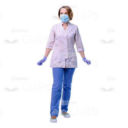 Female Surgeon Slightly Spreads Her Arms Cutout Picture-0