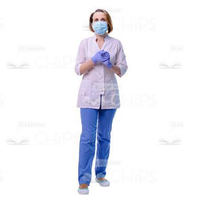 Cutout Picture Of Young Doctor With Locked Hands-0
