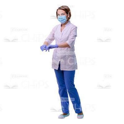 Cutout Physician Wearing Medical Mask And Gloves-0