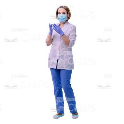 Cutout Medical Worker Throwing Hands Up-0