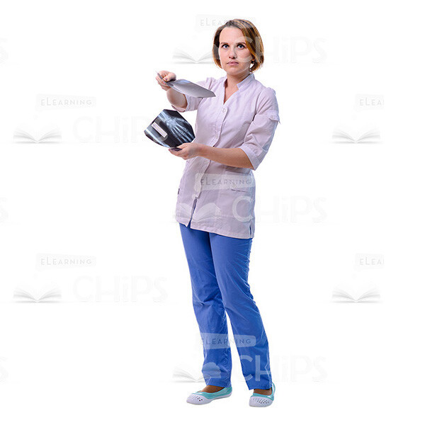 Cutout Image Of Health Professional Holding X-Ray Films-0
