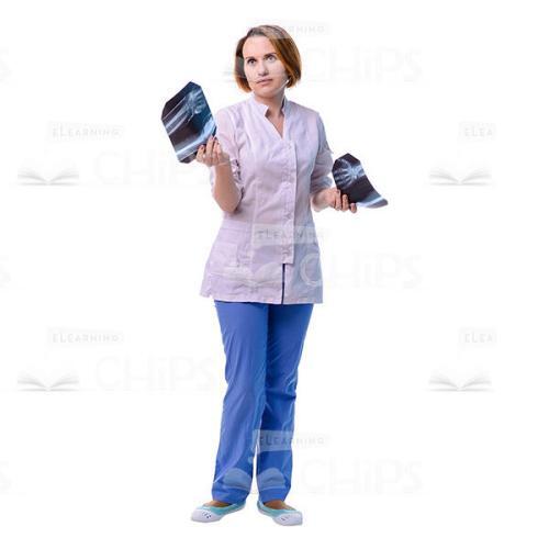 Confident Doctor Throwing Hands Up With X-Ray Images Cutout-0