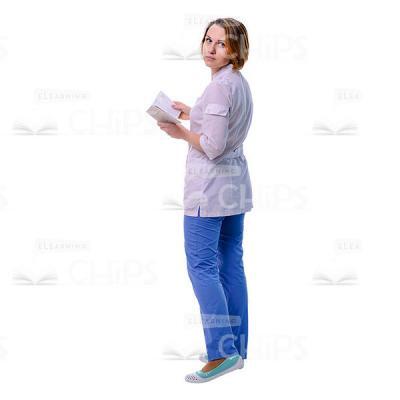 Doctor With Medical Card Turning Head To Camera Cutout Picture-0