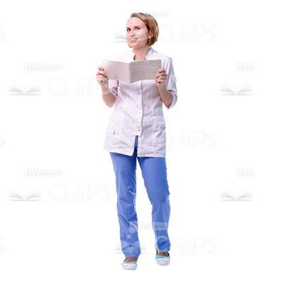 Smiling Doctor Holding Medical Card Cutout Photo-0