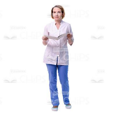 Friendly Female Doctor With Sickness Record Book Cutout Photo-0