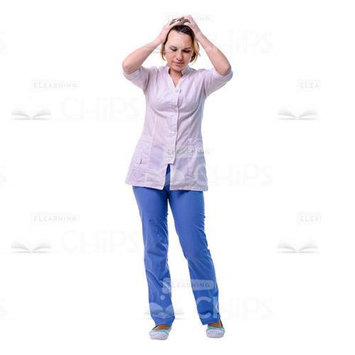 Troubled Doctor Holding Hands On Head Cutout Photo-0