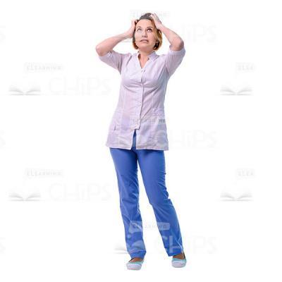 Pensive Doctor Holding Palms On Head Cutout Photo-0