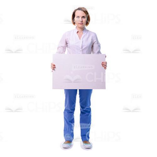 Focused Doctor Holding White Board Cutout Image-0